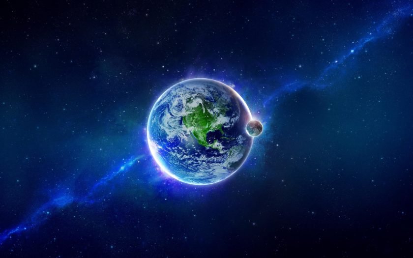 Space Earth With The Moon Digital Art Computer Wallpaper Hd 3840x2160 : Space Earth With The Moon Digital Art Computer Wallpaper Hd 3840x2160 :