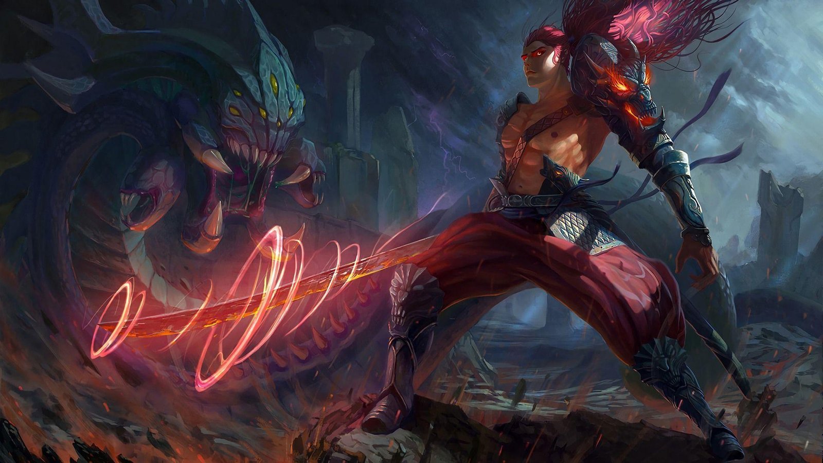 Video Game League Of Legends Yasuo Demonic With Baron Skin Art Wallpaper Hd 19x1080 Wallpapers13 Com