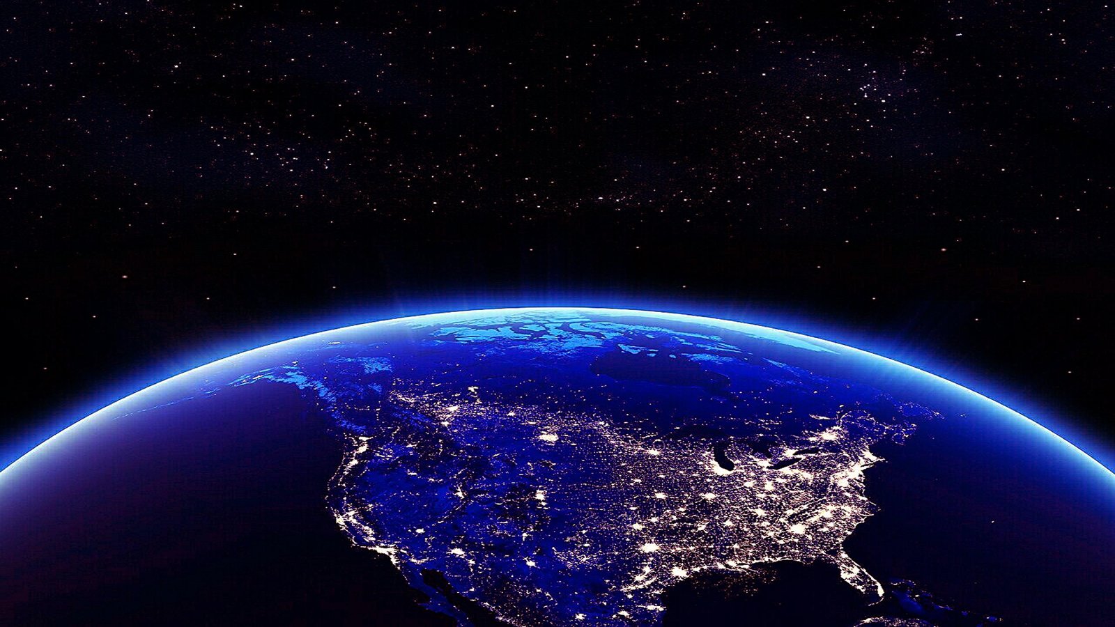  Earth  North America In The Night View From Space 4k  