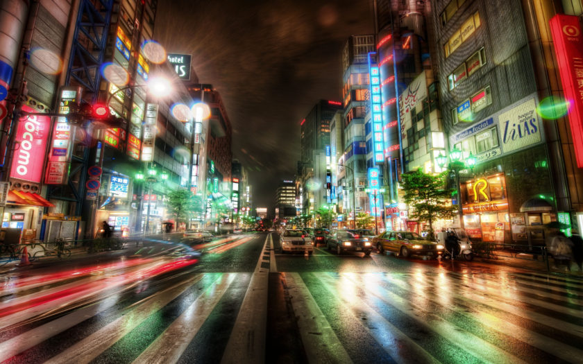 Premium AI Image | Night street in the city wallpapers