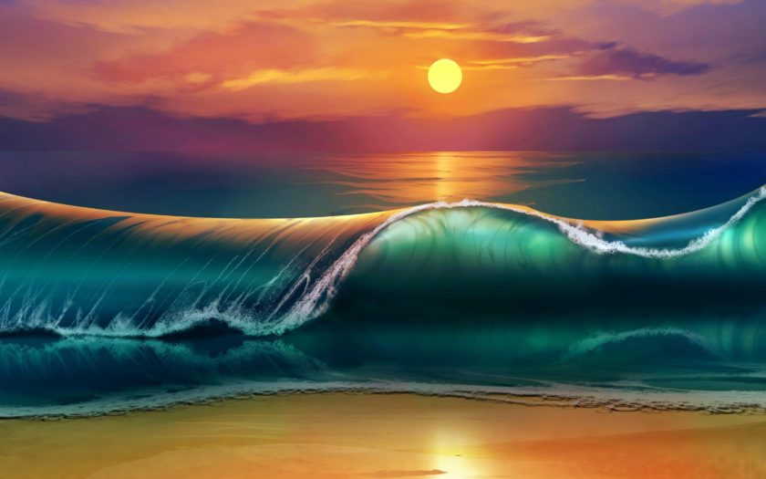 Waves sunset HD phone wallpaper  Peakpx