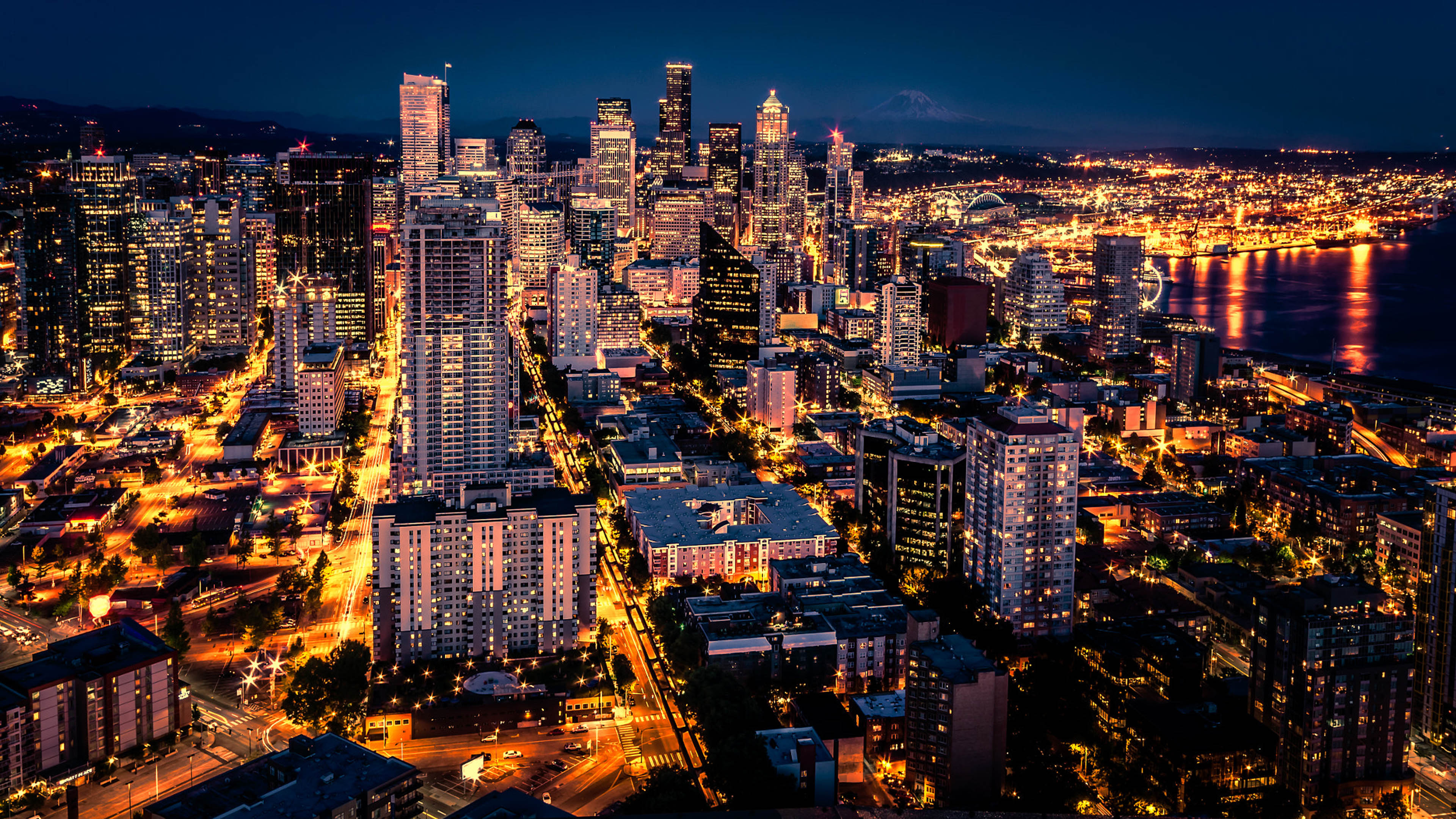 Seattle In The Night Hours The Citys Greatest Town State Cityscape