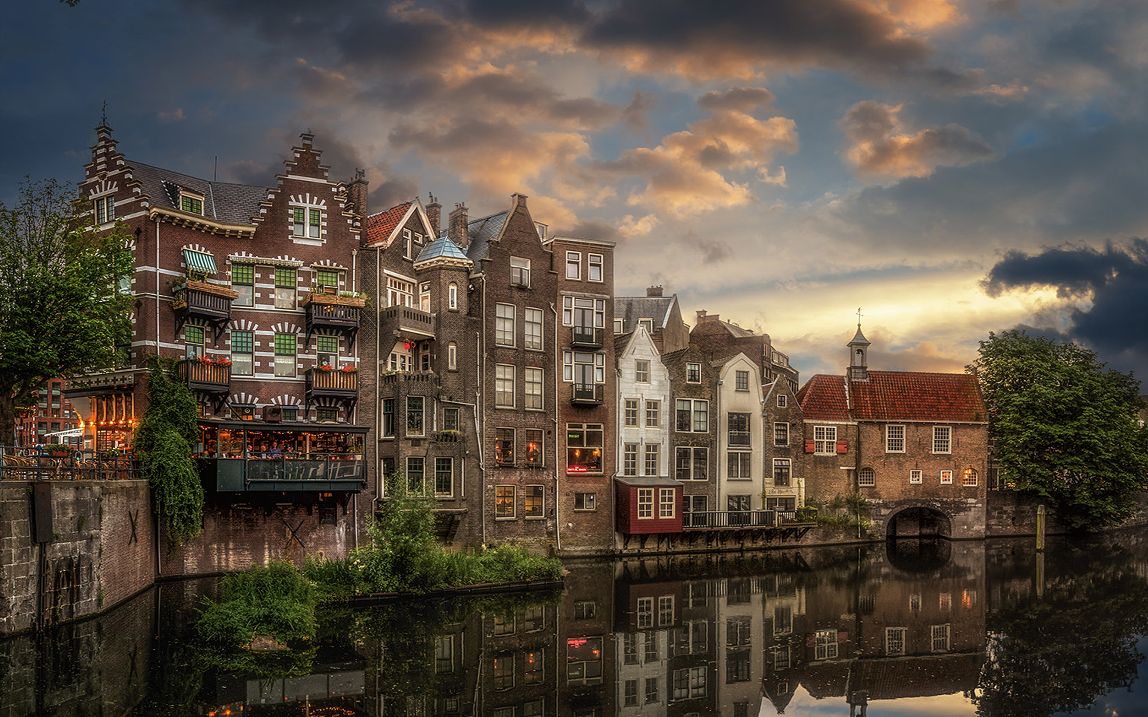 Part Of Rotterdam In The District Delfshaven Desktop Hd Wallpaper For