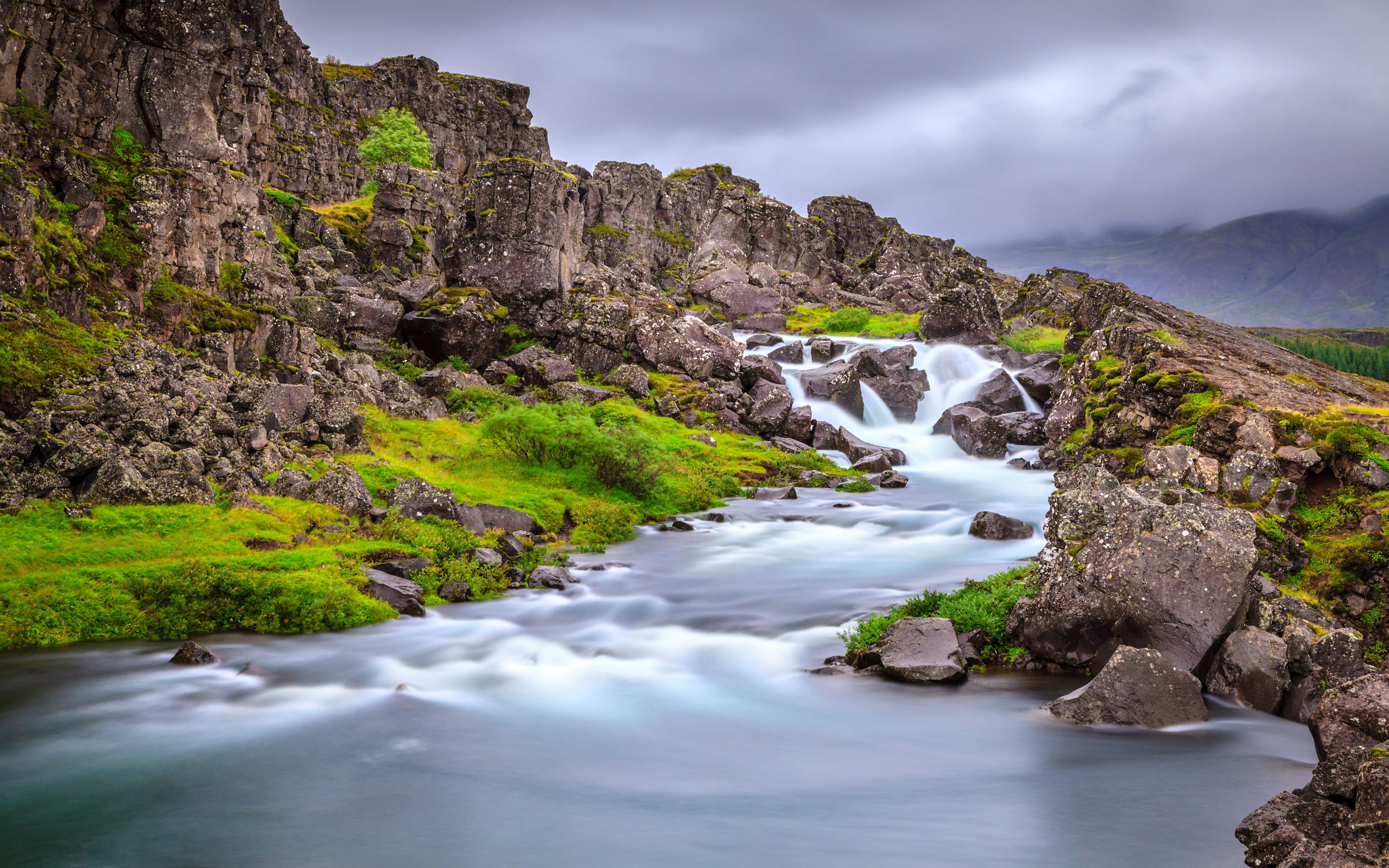 Beautiful Oxarafoss Waterfall In Iceland Europe Photo ...