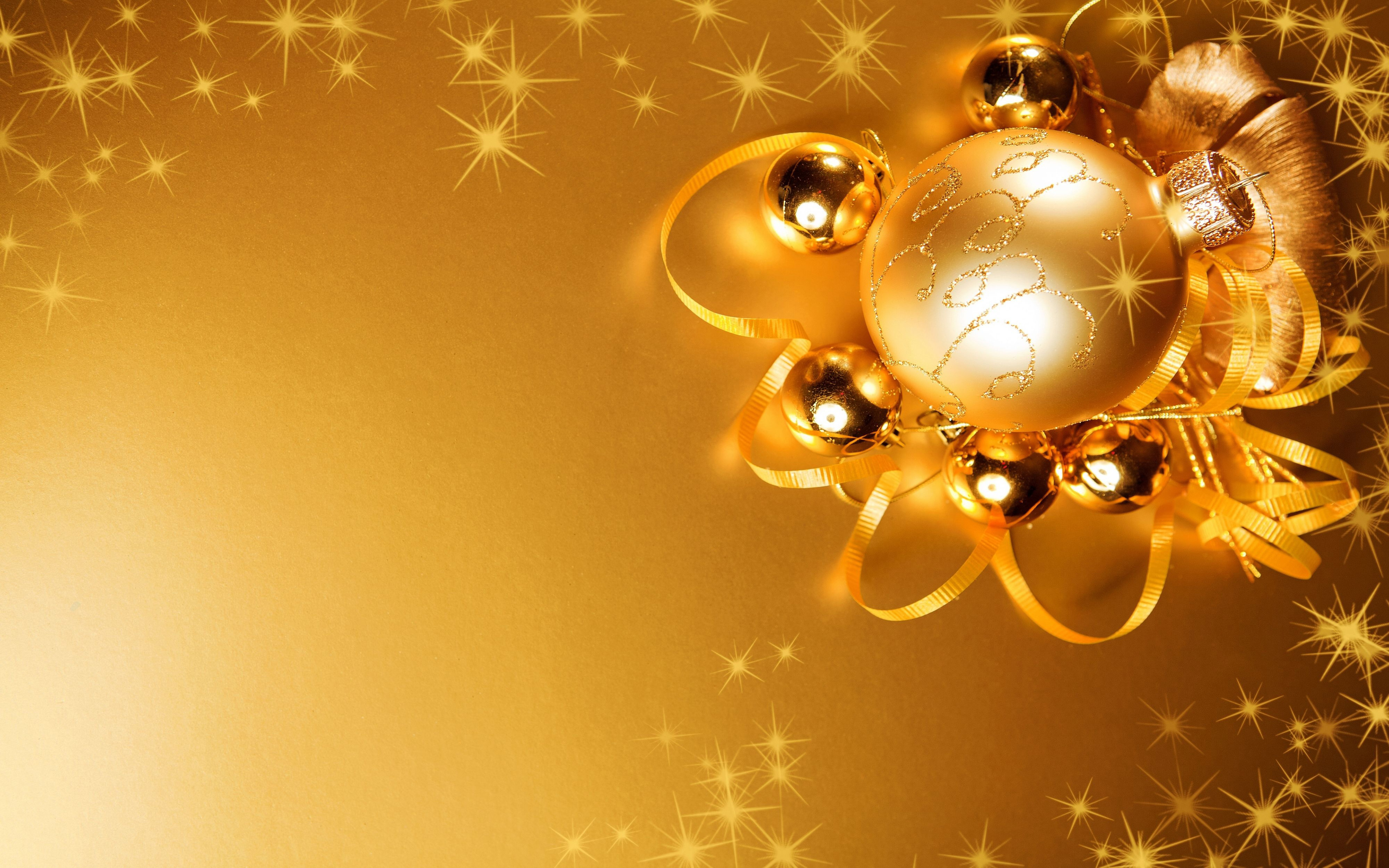 Merry Christmas And Happy New Year Gold Wallpaper For Christmas And New