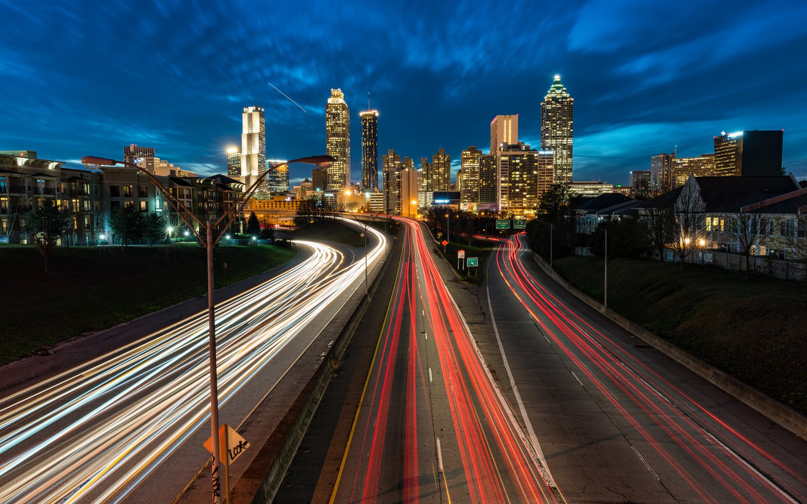 Atlanta Skyline Georgia United States Jackson Street Bridge 4k Ultra Hd