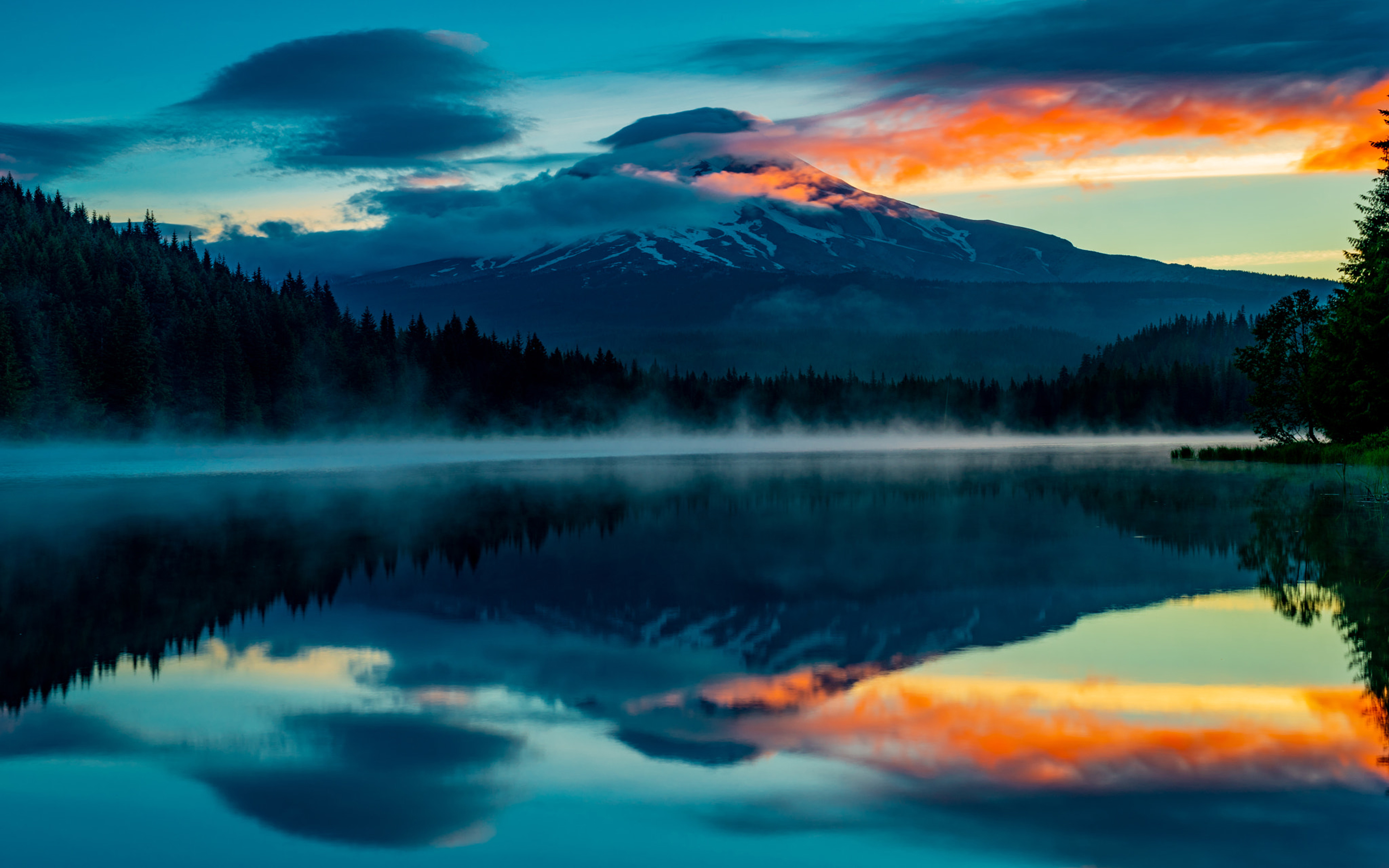 Sunrise At Mount Hood National Forest Oregon Usa Mount Hood And Trillium  Lake 4k Ultra Hd Wallpaper For Desktop Laptop Tablet And Tv 3840x2400 :  