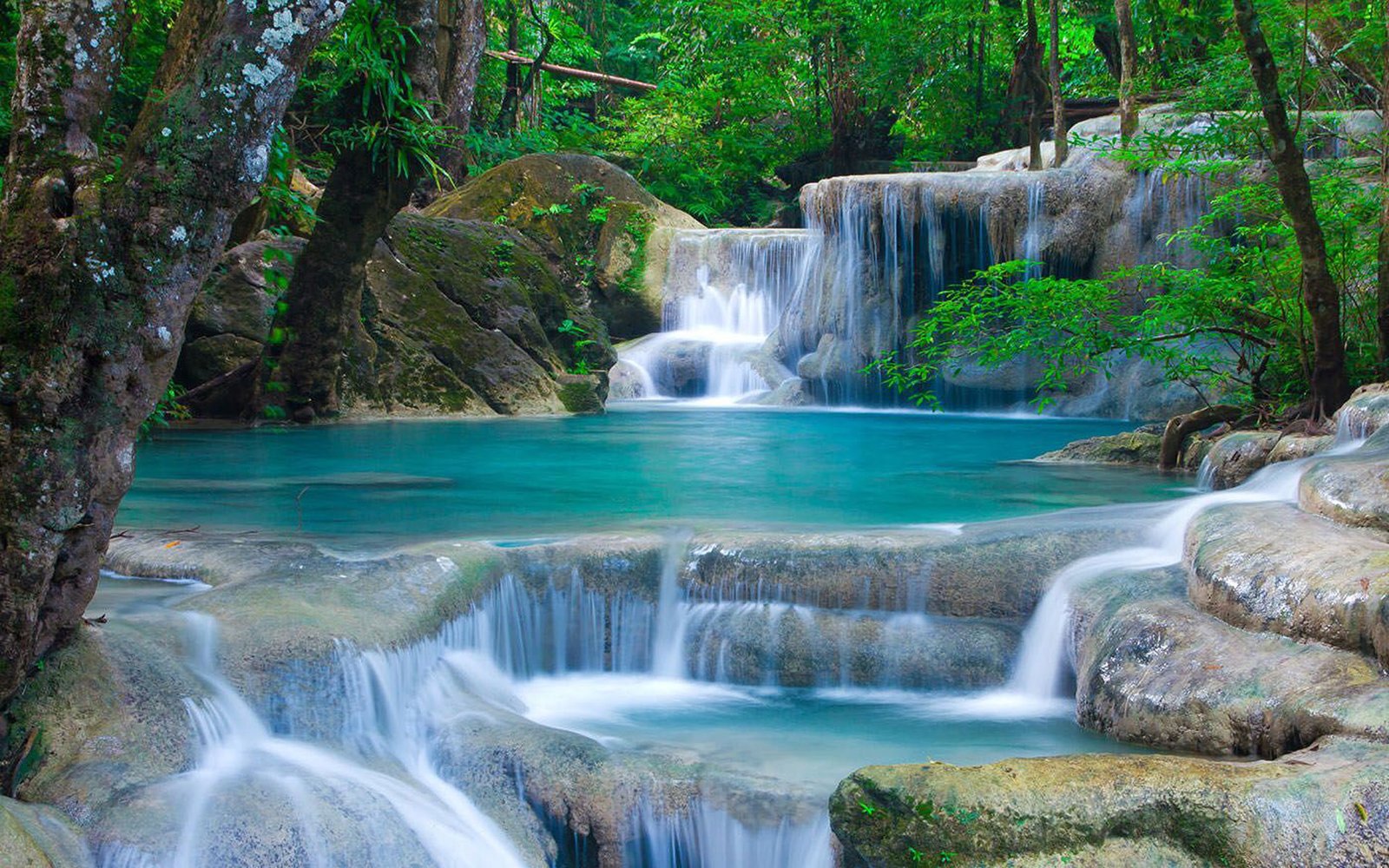 Thailand Waterfalls The Beauty Of Nature Landscape Hd Wallpapers