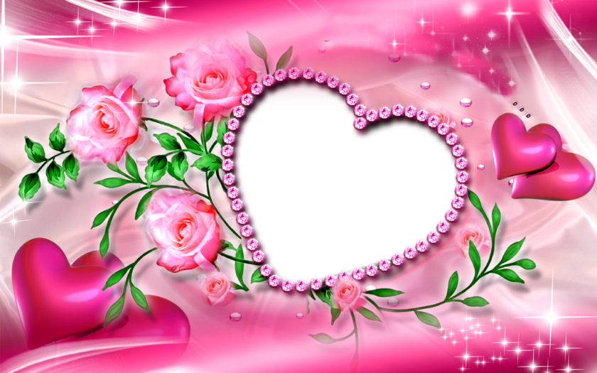 Romantic Love Diamond Heart Photo Frames For Android Mobile Phones And  Computer : 