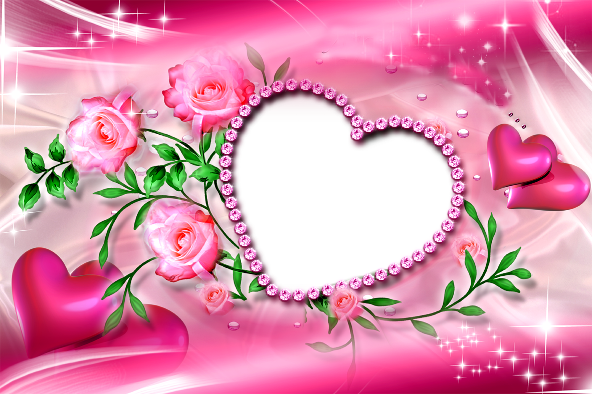 Romantic Love Diamond Heart Photo Frames For Android Mobile Phones And