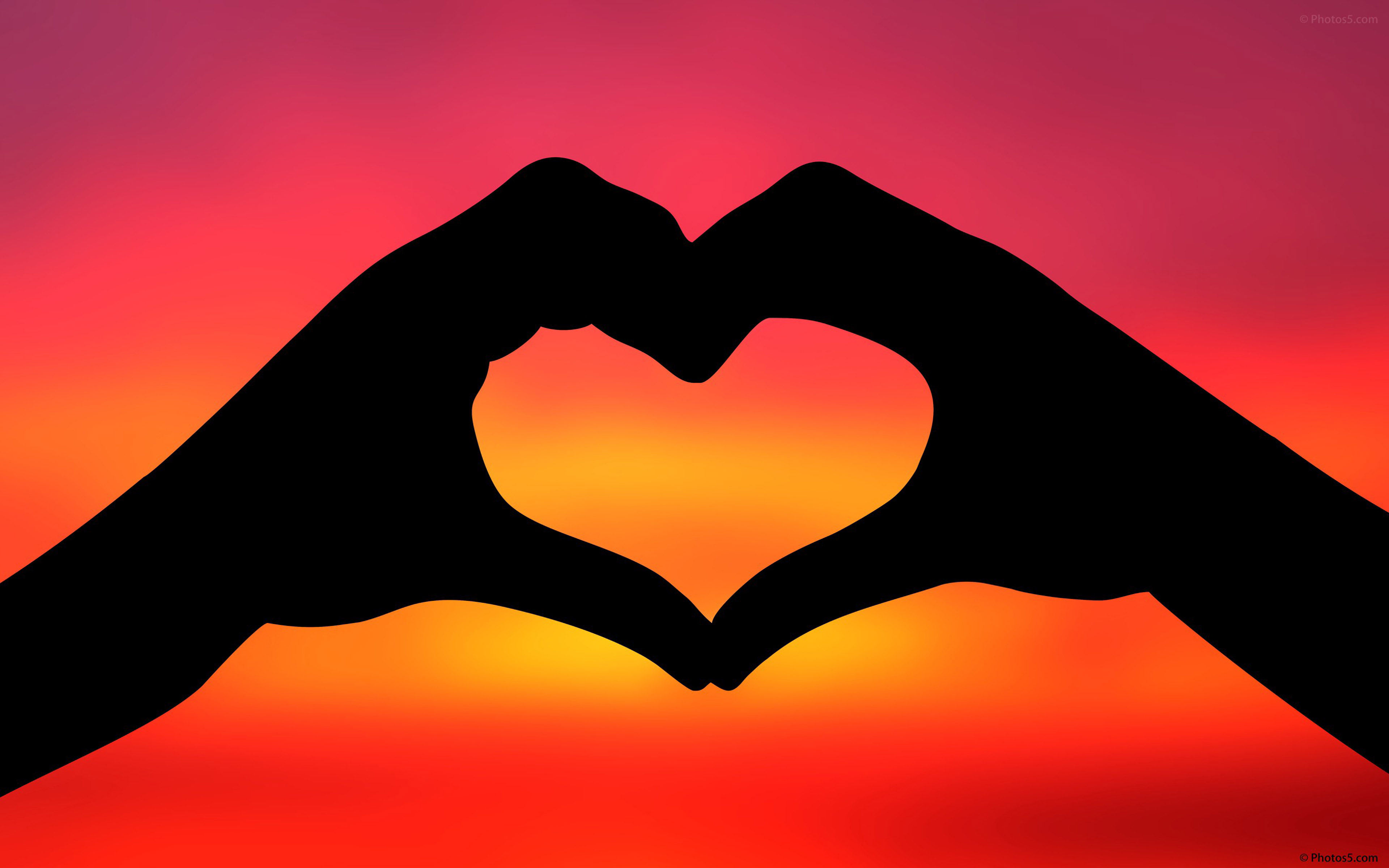 Heart Two Hands Red Sky Images Love Hd Wallpaper : 