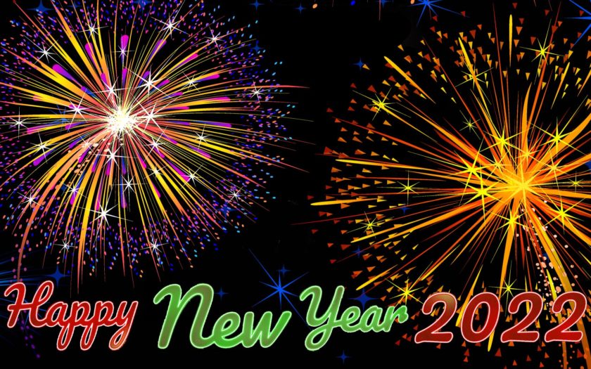 Happy New Year 2022 With Firework Background Vector Wallpaper Hd :  